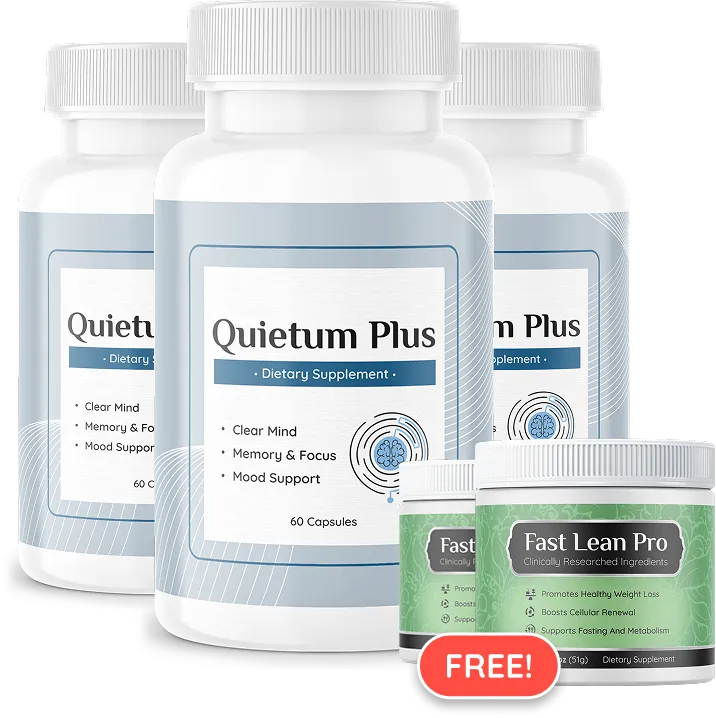 Three bottles of Quietum Plus 90-day supply pack